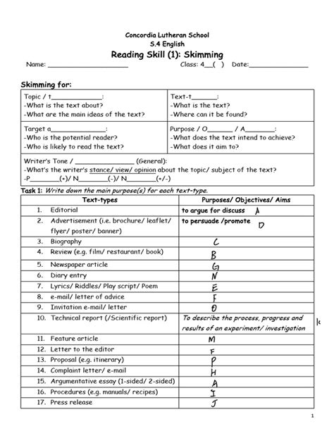 (S) Skimming - Notes | PDF | Speed Reading | Writers