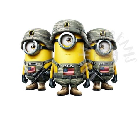 Set of 8 Minions U.S Army Digital Images for Printing, T-shirts ...
