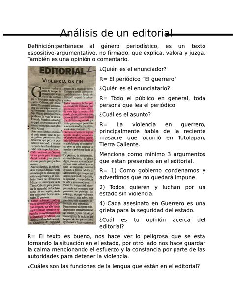 Análisis de un editorial - Análisis de un editorial Definición ...