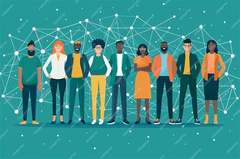 Diverse Group Of Individuals Connected | Premium AI-generated vector