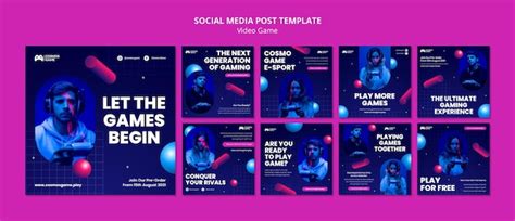 Premium PSD | Video game social media posts