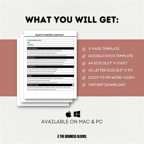 Quality Control Checklist Template Quality Assurance Checklist ...