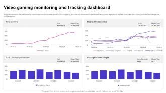 Video Gaming Monitoring And Tracking Dashboard Video Game Emerging ...