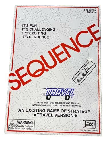 Sequence Board Game An Exciting Game Of Strategy Travel Version New In ...