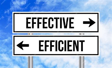 Premium Photo | Effective or efficient road sign on blue sky background