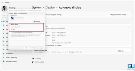 3 Ways to Change Display Refresh Rate in Windows 11 - Gadgets To Use