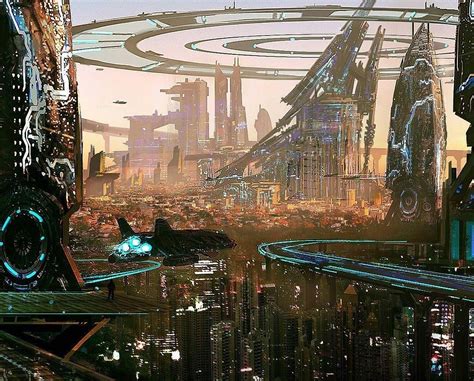 Futuristic City” Artist: Richard Dorran | Пейзажи, Фантастическое ...