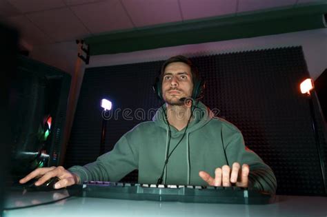 Focused Gamer in a Competitive Session Stock Photo - Image of adult ...