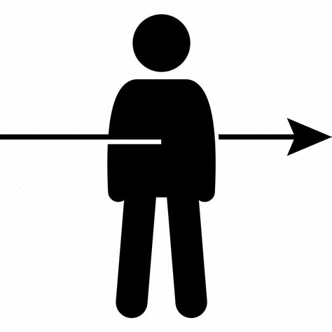 Penetrate, penetration, arrow, go, through, penetrating, body icon ...