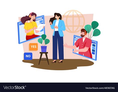 Community manager moderating customer discussions Vector Image