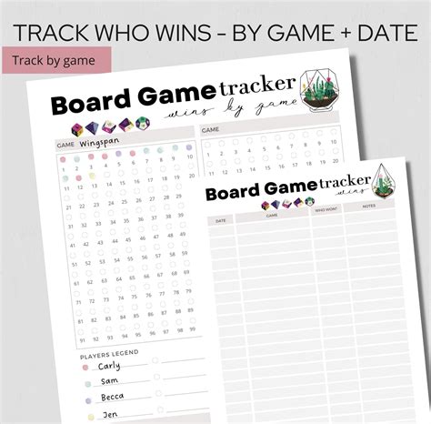 Board Game and Video Game Trackers Bundle Track Wins, Ratings, Reviews ...