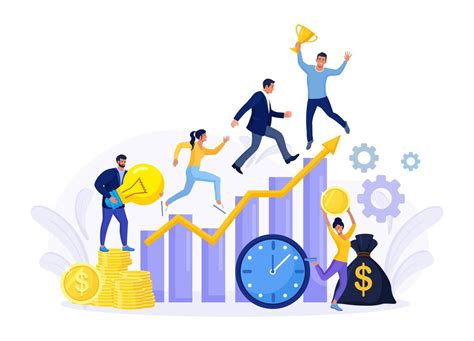 Competitive process in business. Business people run to their goal, in ...