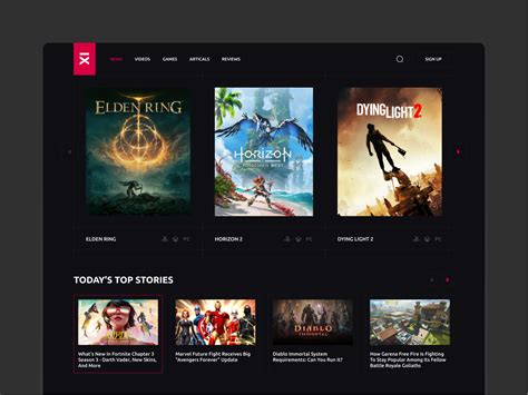 Game news website by Khawar Ali on Dribbble