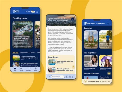 News App interface by Uyên Nguyễn on Dribbble