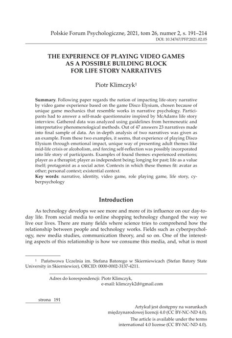 (PDF) The experience of playing video games as a possible building ...