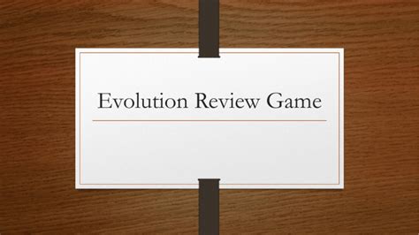 Evolution Review Game: Middle School Science