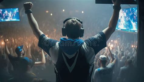 Gamer Celebrates Victory after Winning an Esports Tournament ...