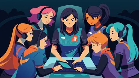 A Group of Determined Young Girls Huddle Around Their Teammate ...