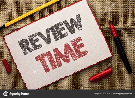 Writing note showing Review Time. Business photo showcasing Evaluating ...