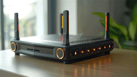 Stylish Modern Wi-Fi Router in the Home Living Room Stock Illustration ...