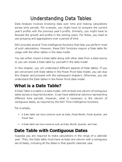 Understanding Data Tables | PDF | Microsoft Excel | Fiscal Year
