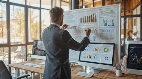 Premium Photo | Businessman analyzing graphs and charts on interactive ...