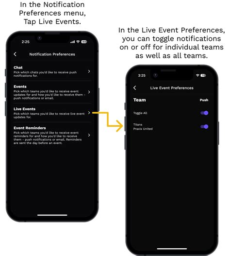How to manage live game push notifications — Praxis Sports