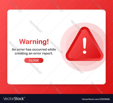 Modern warning pop up with flat design on red Vector Image