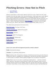 Common Pitching Mistakes: How to Avoid Them and Get Editors to | Course ...