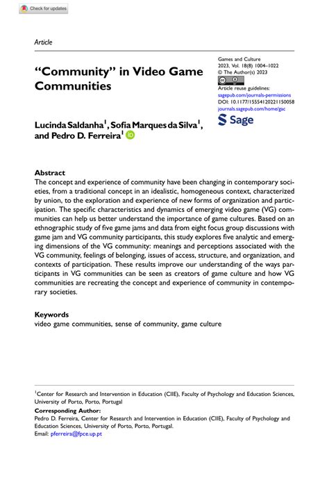 (PDF) “Community” in Video Game Communities