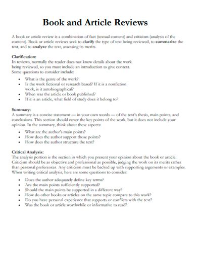 Article Review - 16+ Examples, PDF