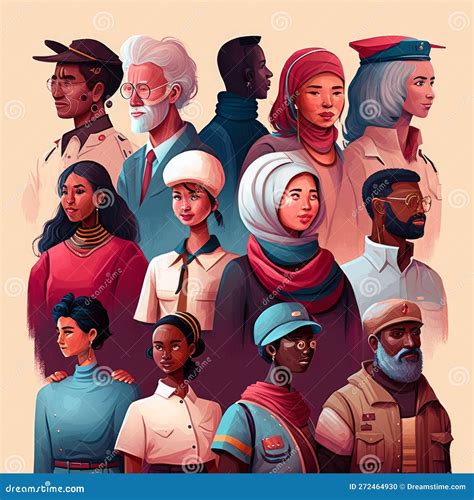 Unity in Diversity: Illustration of a Diverse Group of People from ...