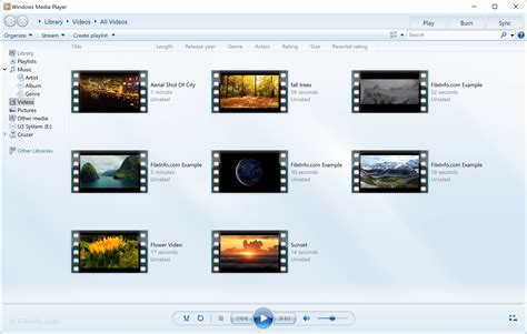 Microsoft Windows Media Player 12 - Supported File Formats