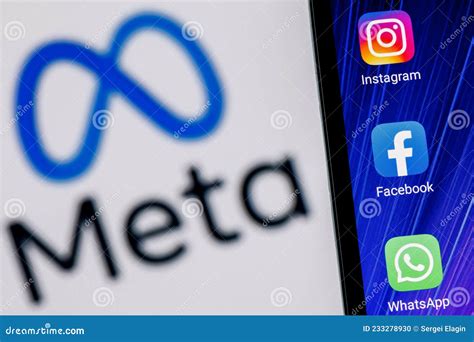 Facebook Changes Its Name To Meta. Smartphone With Meta Logo On The ...