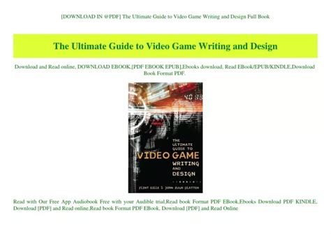 PPT - [DOWNLOAD IN @PDF] The Ultimate Guide to Video Game Writing and ...