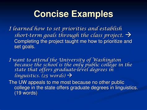 Conciseness Examples