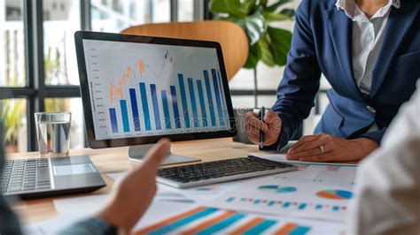 Professionals in a Business Meeting Analyzing Financial Charts and ...