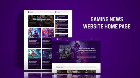 Gaming News Website Home Page UI Design on Behance