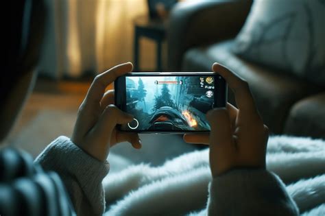 Premium Photo | Playing games on smartphone Esports mobile gaming ...