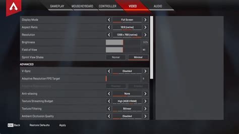 Apex Legends Best Graphics settings for High FPS