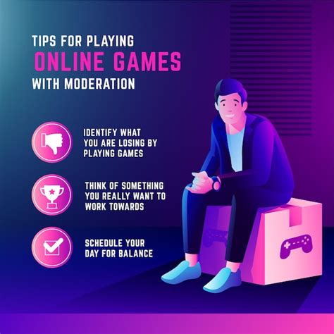 Free Vector | Tips for playing online games with moderation