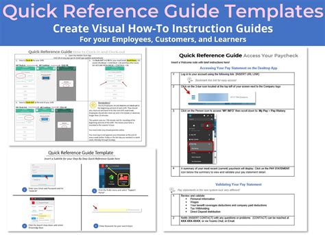 Quick Reference Guide Templates - Visual How-to Instructions for ...