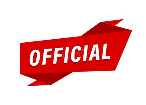 Official Written, Red Flat Banner Official Stock Vector - Illustration ...
