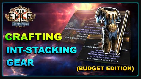 PoE 3.15 - Crafting Budget Int Stacking Gear - YouTube