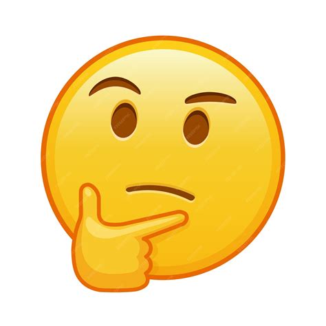 Premium Vector | Thoughtful face Large size of yellow emoji smile