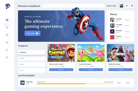 Game dashboard ui design on Behance