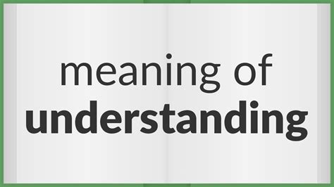 Understanding | meaning of Understanding - YouTube