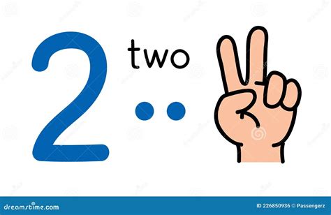 2, Kids Hand Showing The Number Two Hand Sign. Vector Illustration ...