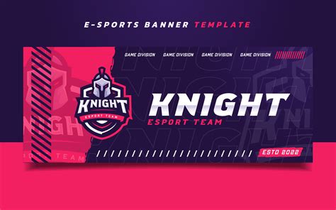 Knight Esports Gaming Banner Template with Logo for Social Media ...