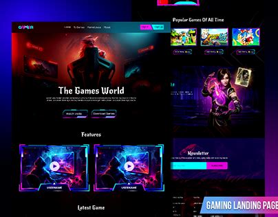 Gaming Interface Design Landing Page Projects :: Photos, videos, logos ...